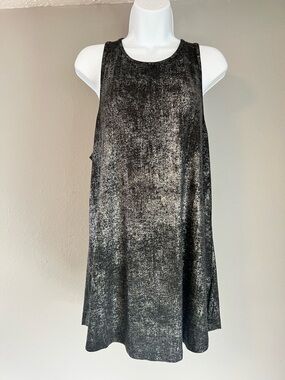 Shimmer Metallic Long Tank top - Black/Silver